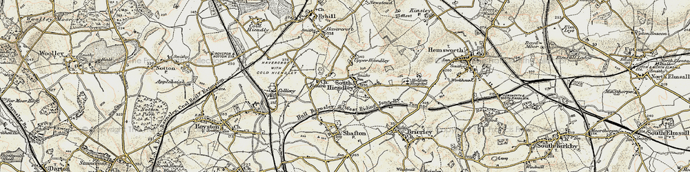 Old map of South Hiendley in 1903