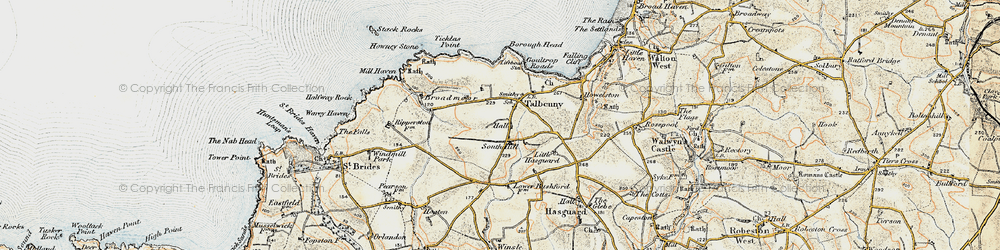 Old map of Hasguard Cross in 0-1912