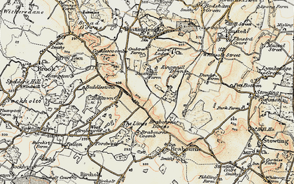 Old map of Brabourne Coomb in 1898