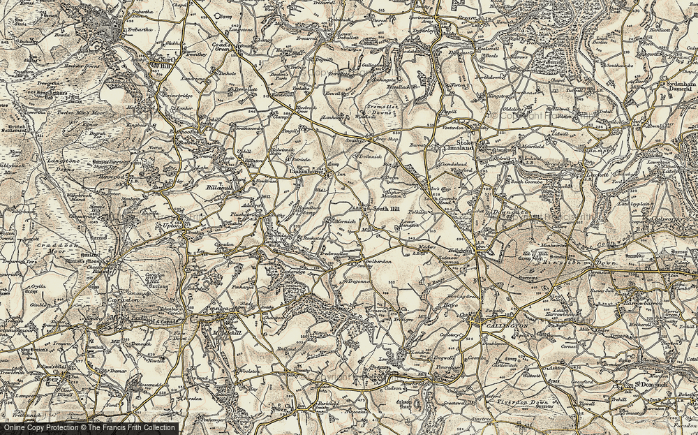 Old Map of South Hill, 1899-1900 in 1899-1900