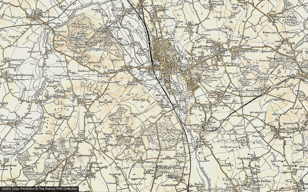 Old Map of South Hinksey, 1897-1899 in 1897-1899