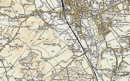 Old map of South Hinksey in 1897-1899