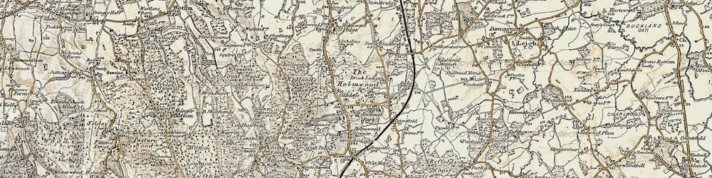 Old map of South Holmwood in 1898-1909