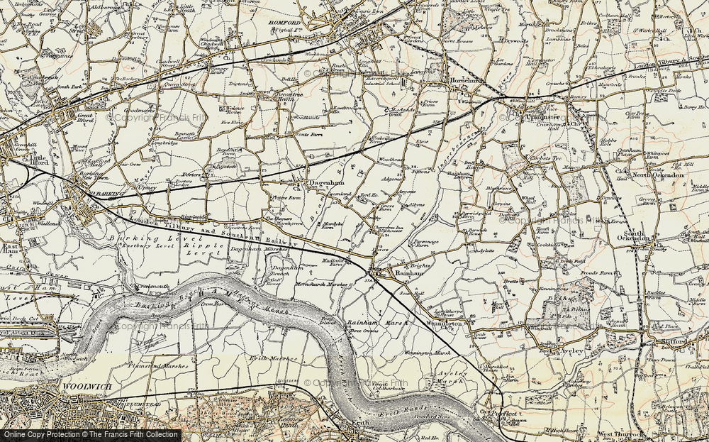 Old Map of Historic Map covering Beam Valley Country Park in 1897-1898