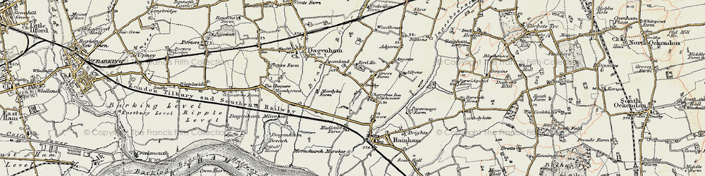 Old map of Beam Valley Country Park in 1897-1898