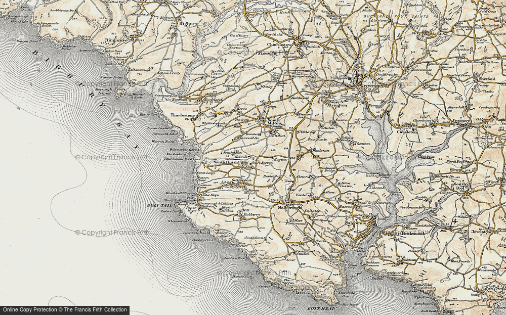 Old Map of South Huish, 1899 in 1899
