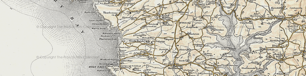 Old map of South Huish in 1899