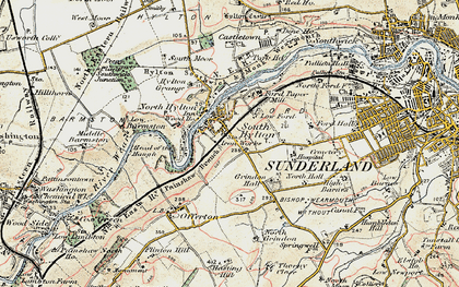 Old map of South Hylton in 1901-1904