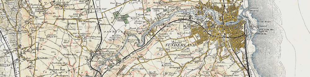 Old map of South Hylton in 1901-1904