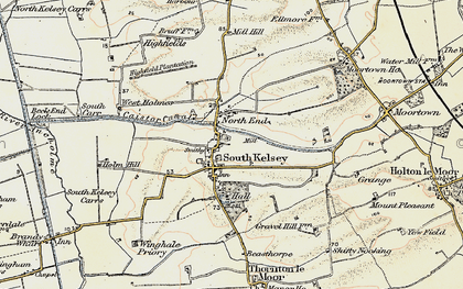 Old map of South Kelsey in 1903-1908