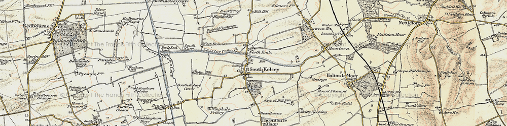 Old map of South Kelsey in 1903-1908