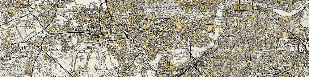 Old map of South Kensington in 1897-1909