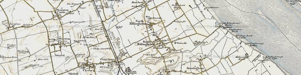 Old map of South Killingholme in 1903-1908