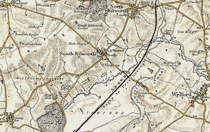 Old map of South Kilworth in 1901-1902