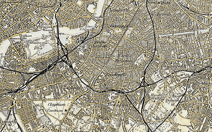 Old map of South Lambeth in 1897-1902