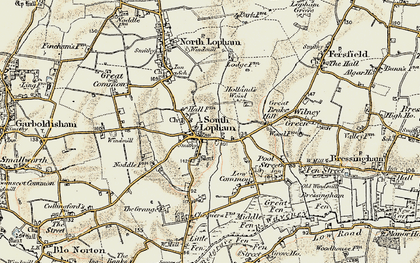 Old map of South Lopham in 1901