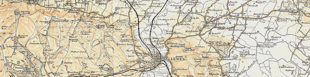 Old map of South Malling in 1898