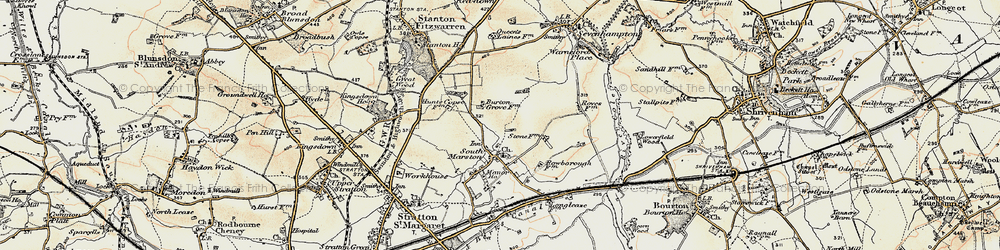 Old map of South Marston in 1898-1899