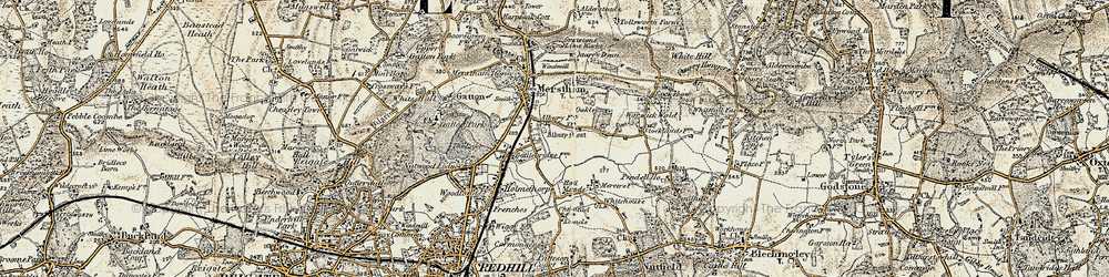 Old map of South Merstham in 1898-1902