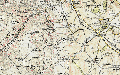 Old map of Lilburn Burn in 1901-1903