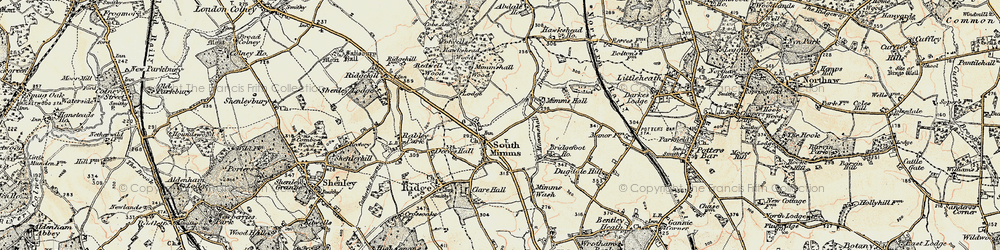 Old map of South Mimms in 1897-1898