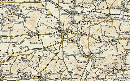 Old map of South Molton in 1899-1900