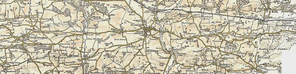 Old map of South Molton in 1899-1900