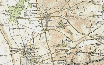 Old map of South Newbald in 1903-1908