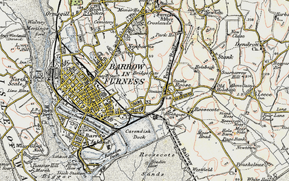 Old map of South Newbarns in 1903-1904