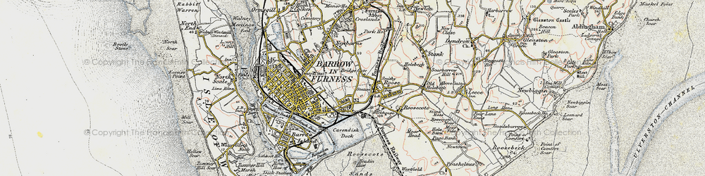 Old map of South Newbarns in 1903-1904