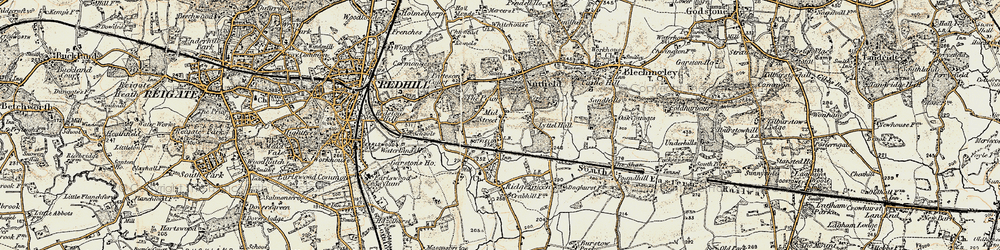 Old map of South Nutfield in 1898-1902