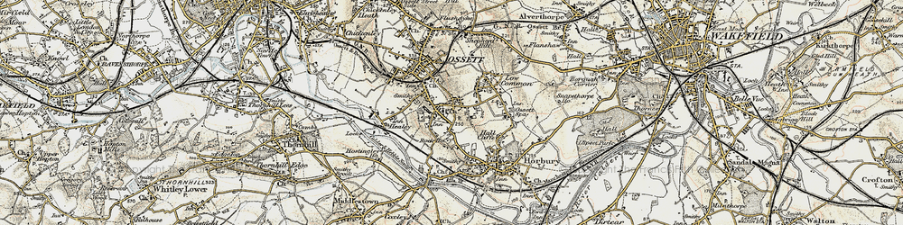 Old map of South Ossett in 1903