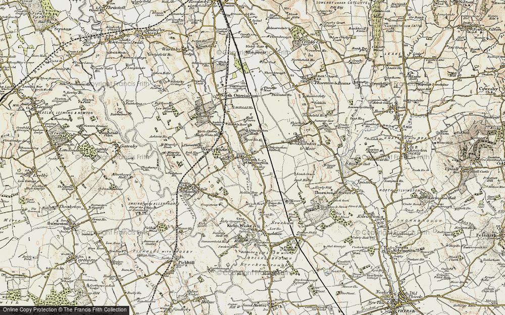 Old Map of Historic Map covering Whitley Grange in 1903-1904