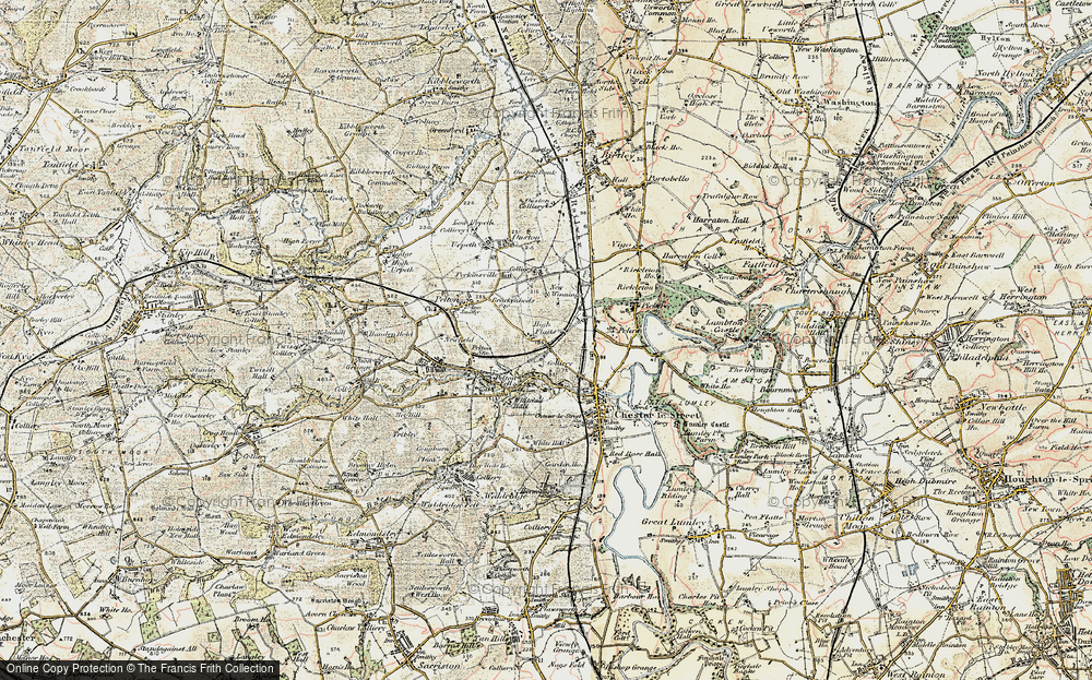 Old Map of Historic Map covering High Flatts in 1901-1904