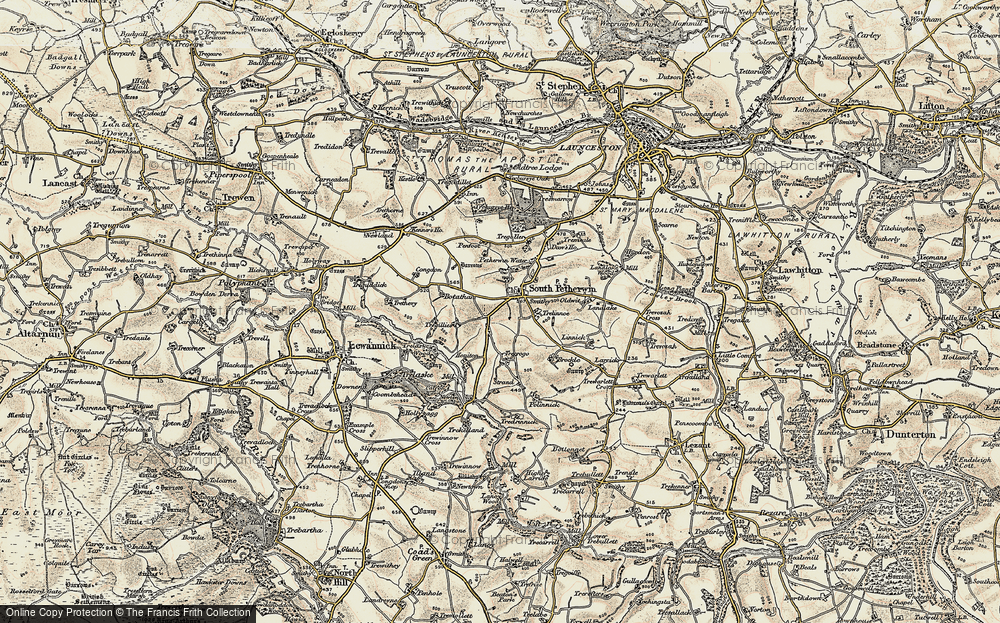 Old Map of Historic Map covering West Petherwin in 1900