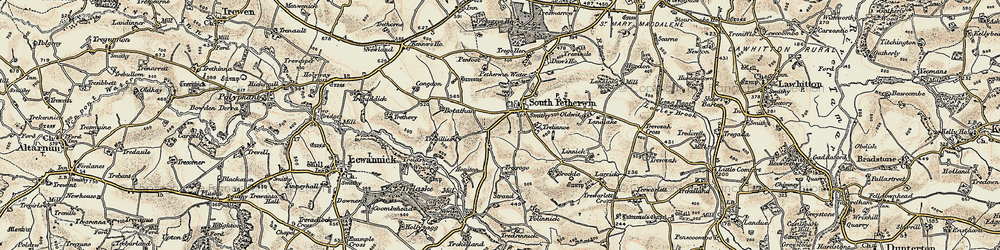 Old map of Botathan in 1900