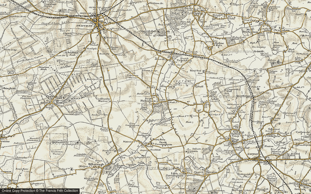 Old Map of South Pickenham, 1901-1902 in 1901-1902