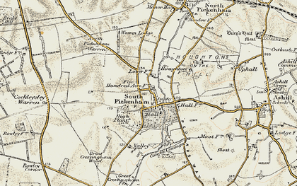 Old map of South Pickenham in 1901-1902