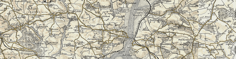Old map of South Pill in 1899-1900