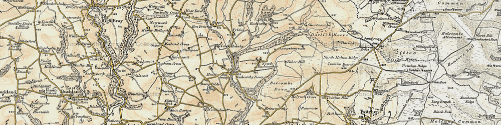 Old map of South Radworthy in 1900