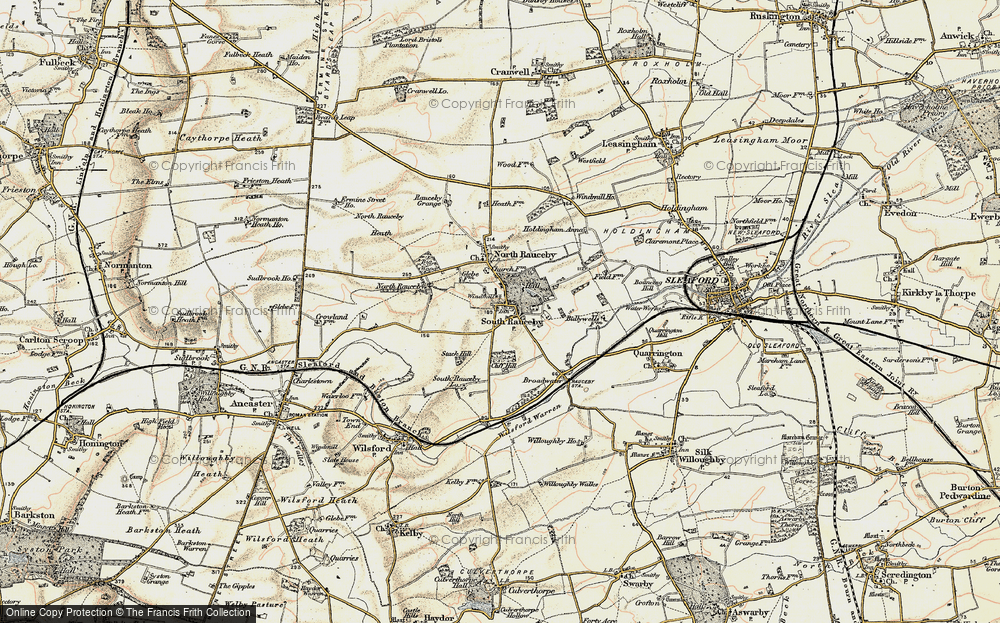 Old Map of South Rauceby, 1902-1903 in 1902-1903
