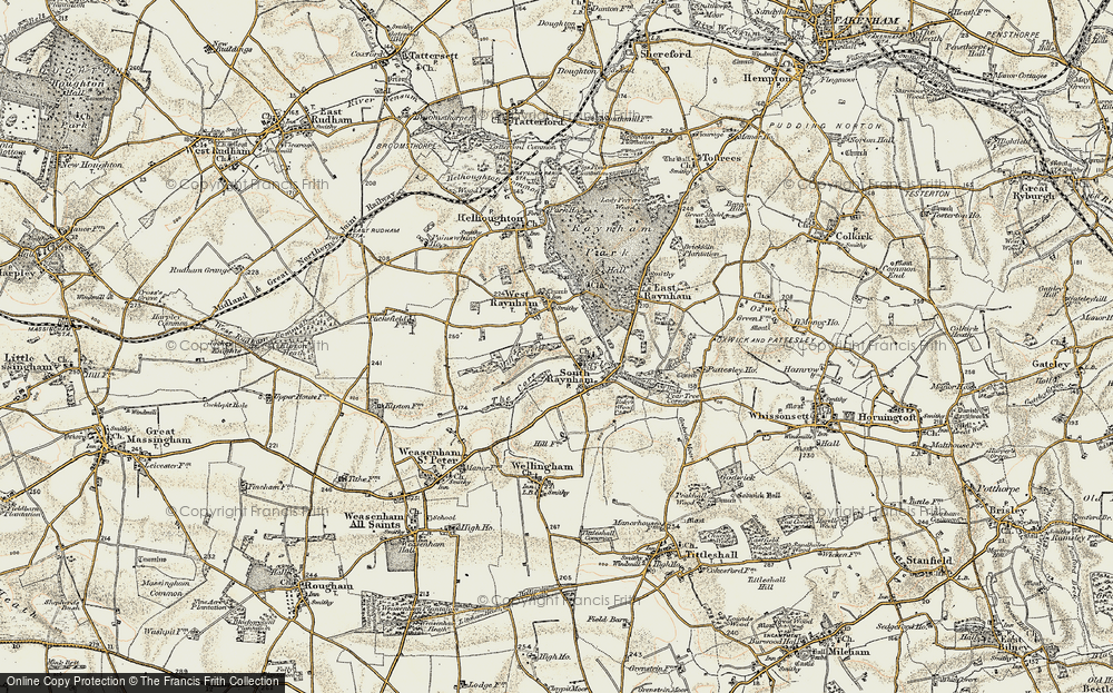 Old Map of South Raynham, 1901-1902 in 1901-1902