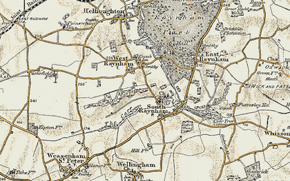 Old map of South Raynham in 1901-1902