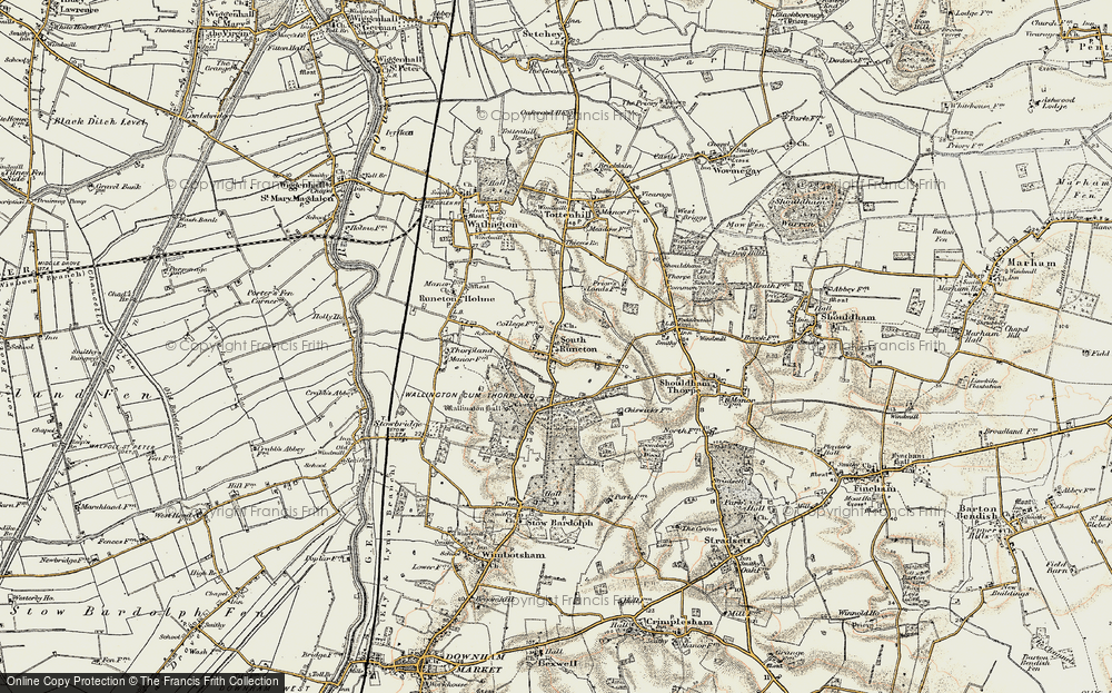 Old Map of South Runcton, 1901-1902 in 1901-1902