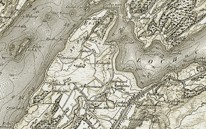 Old map of Eriska in 1906-1908