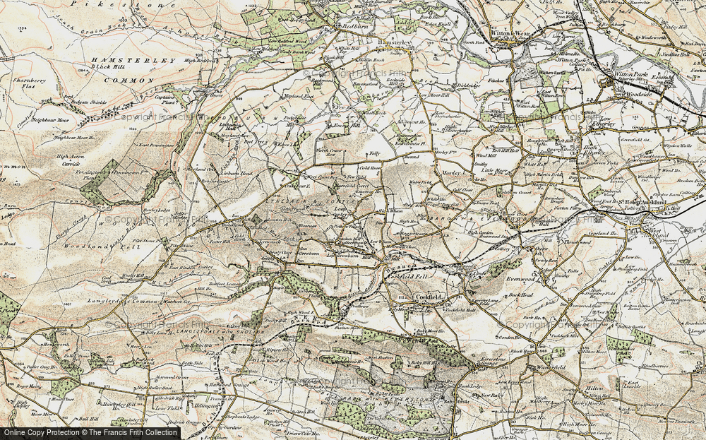 Old Map of Historic Map covering Potter's Cross in 1904