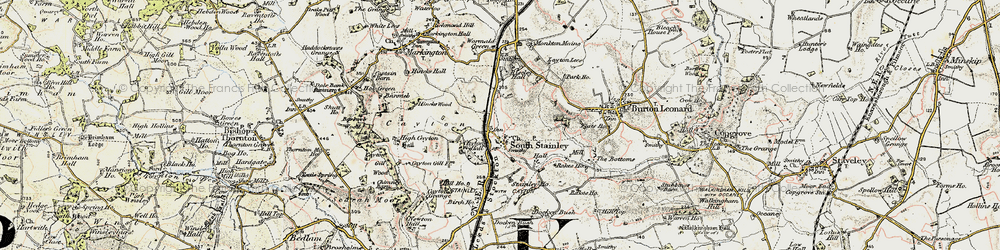 Old map of Wormald Green in 1903-1904