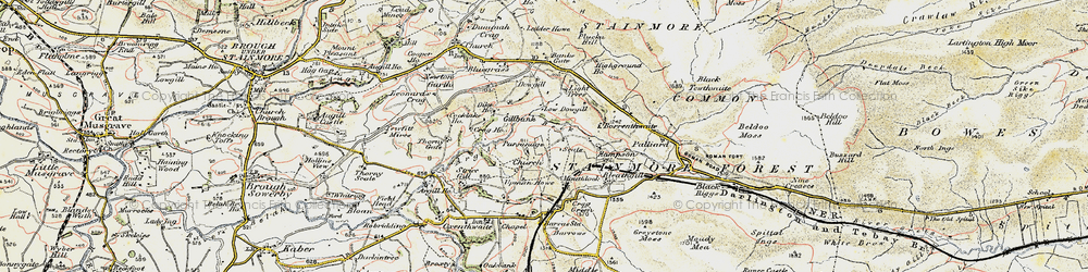 Old map of South Stainmore in 1903-1904