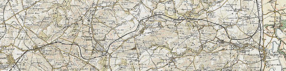 Old map of South Stanley in 1901-1904