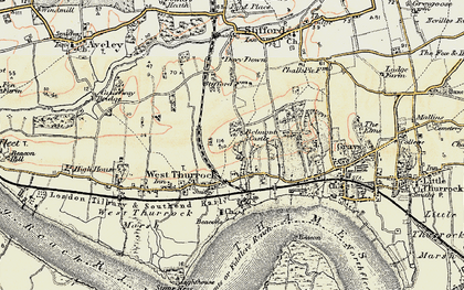 Old map of South Stifford in 1897-1898